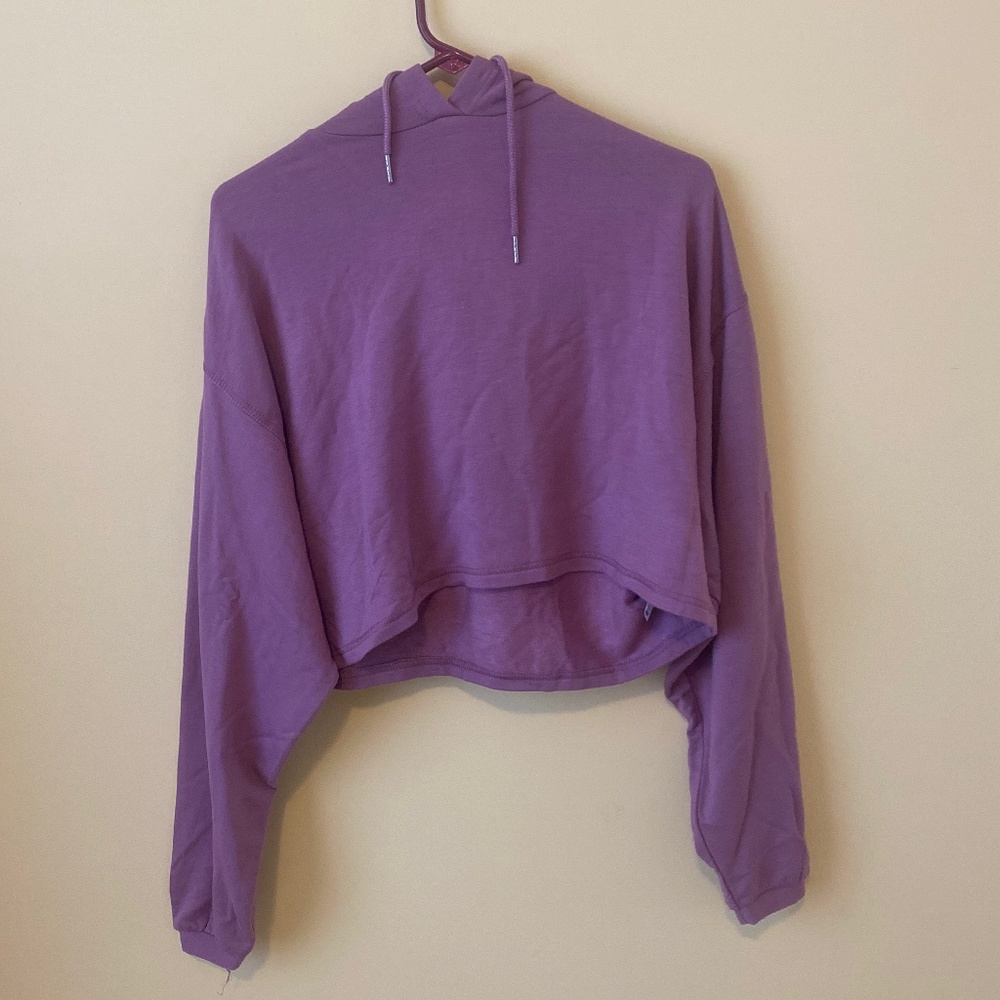 Purple Garage cropped hoodie